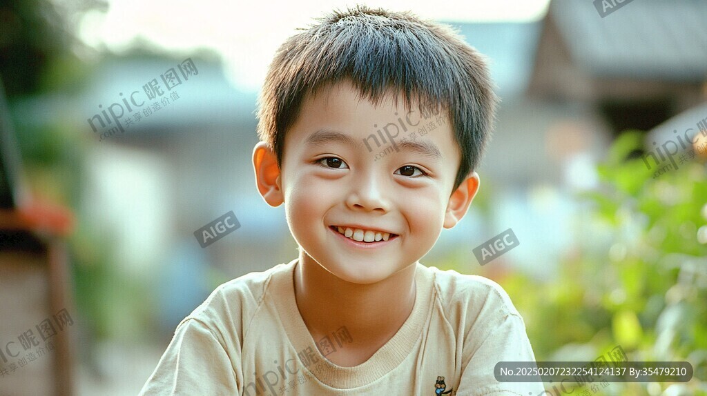充满朝气小男孩