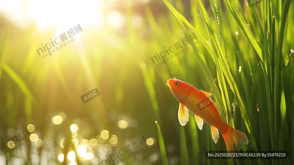 阳光下的锦鲤
