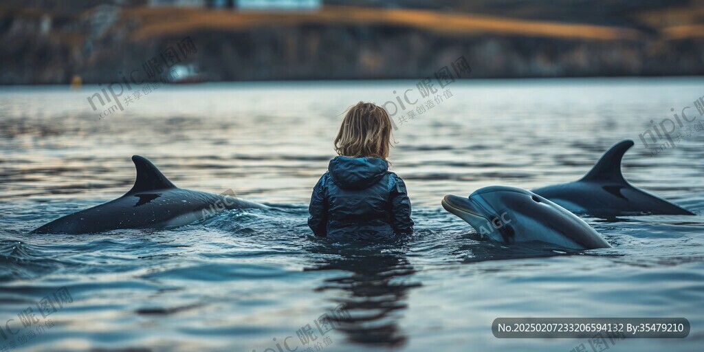海豚与人
