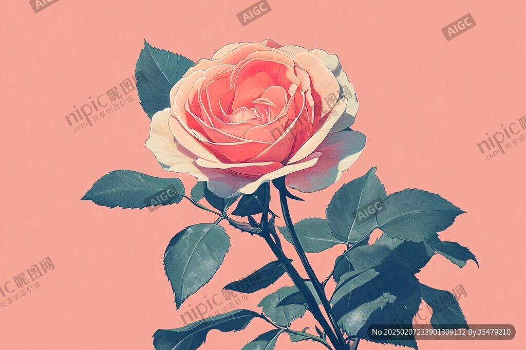 月季花插画