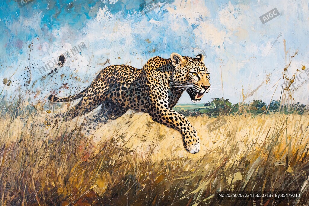 猎豹油画