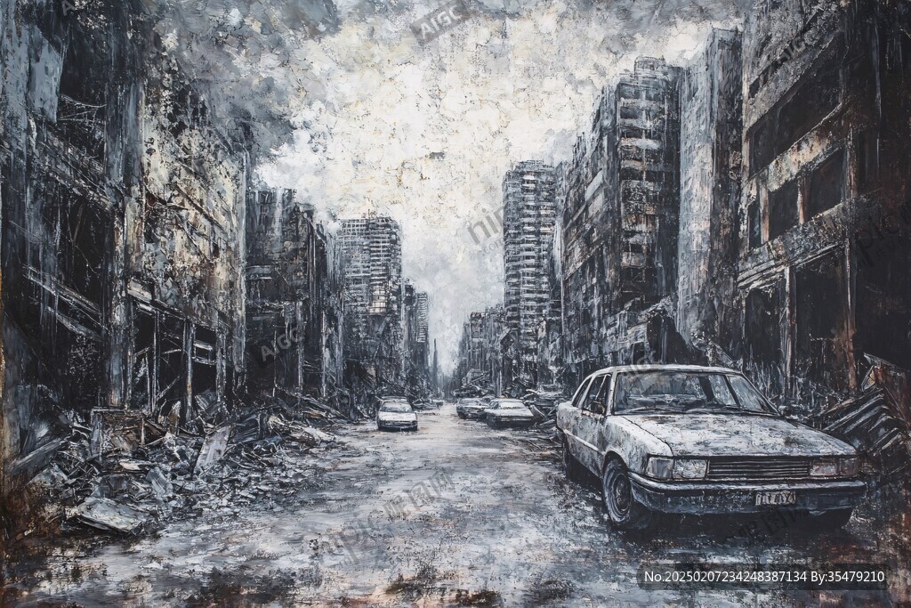 街道油画