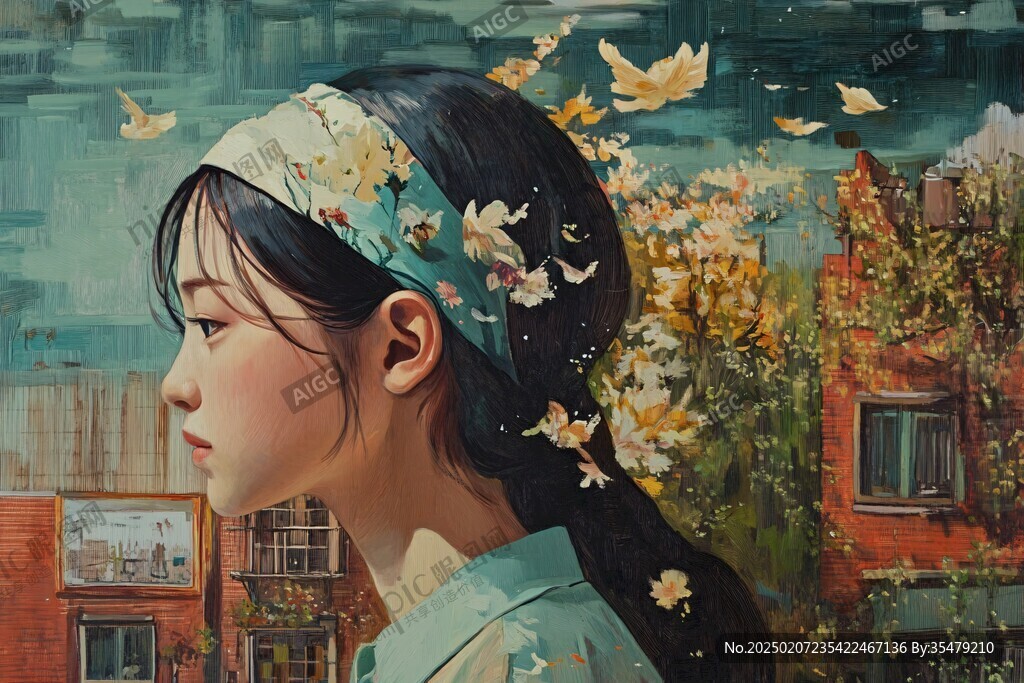 油画少女
