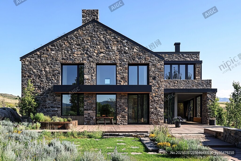 现在装修风格石墙小屋