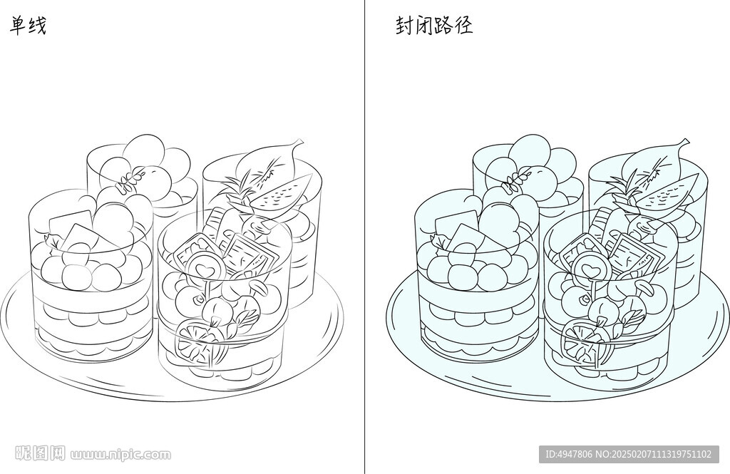 甜品 矢量图