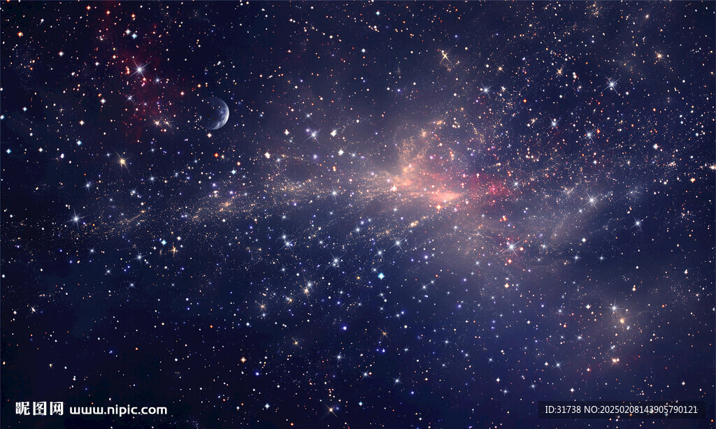 银河灰色宇宙星空背景墙