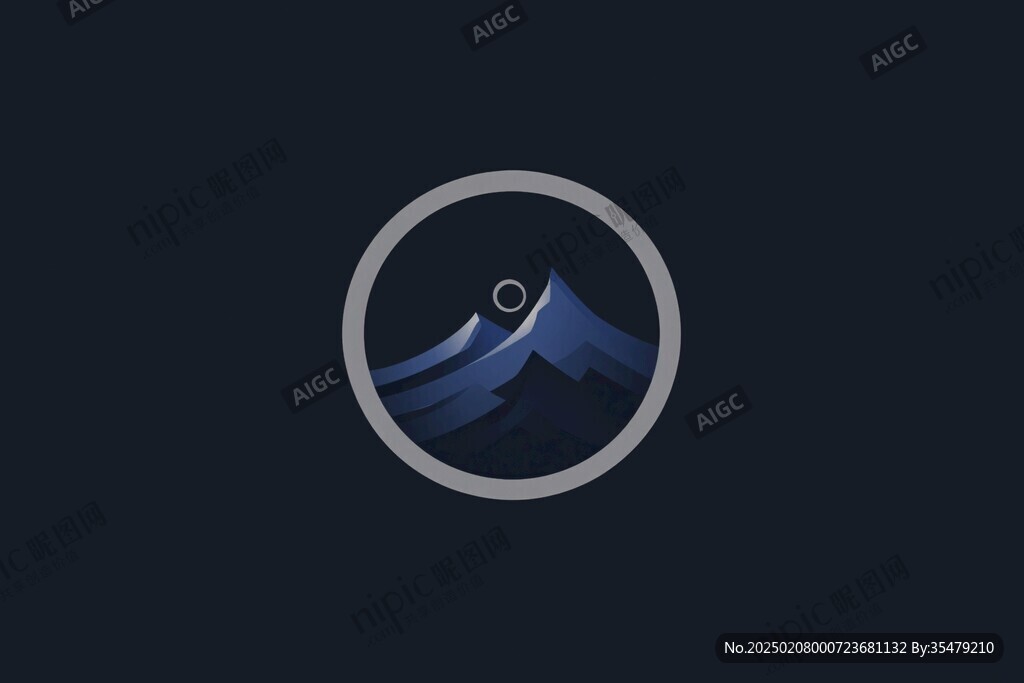 极简山水logo