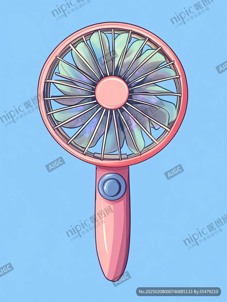 手持电风扇插画