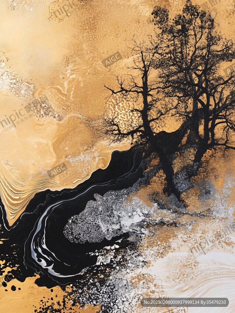 新中禅意山水岩彩画