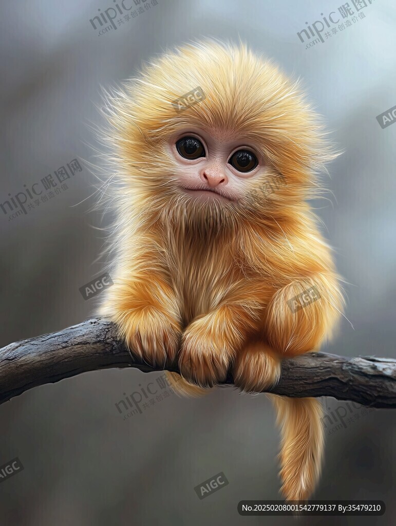 手绘金丝猴