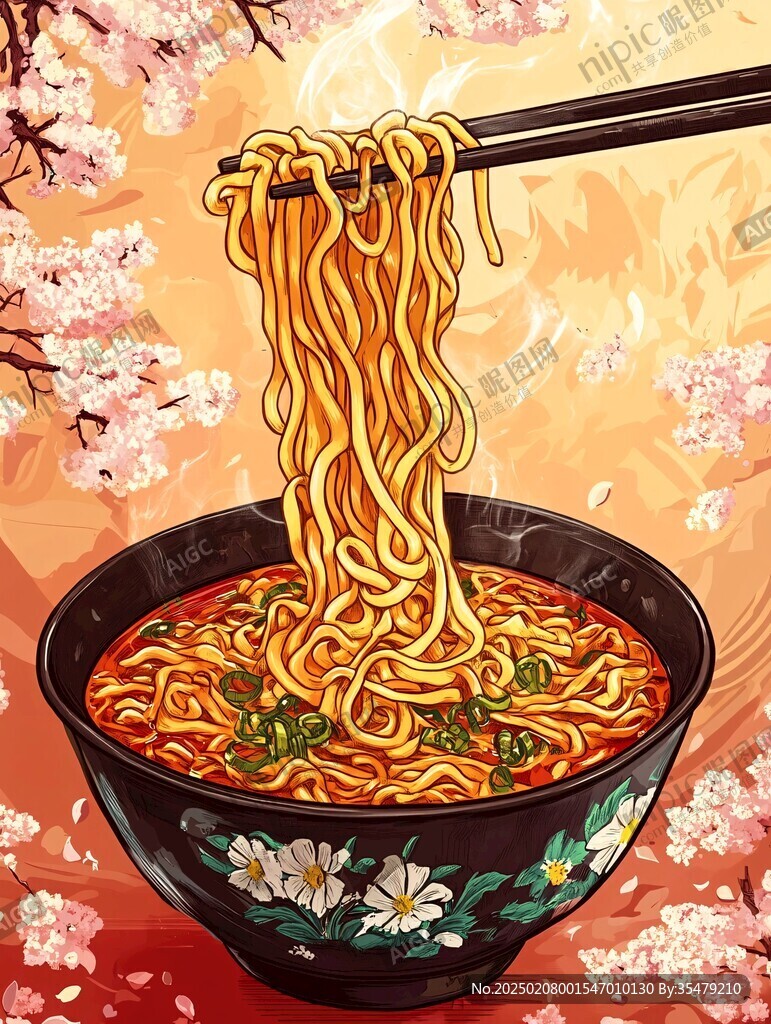 热干面插画
