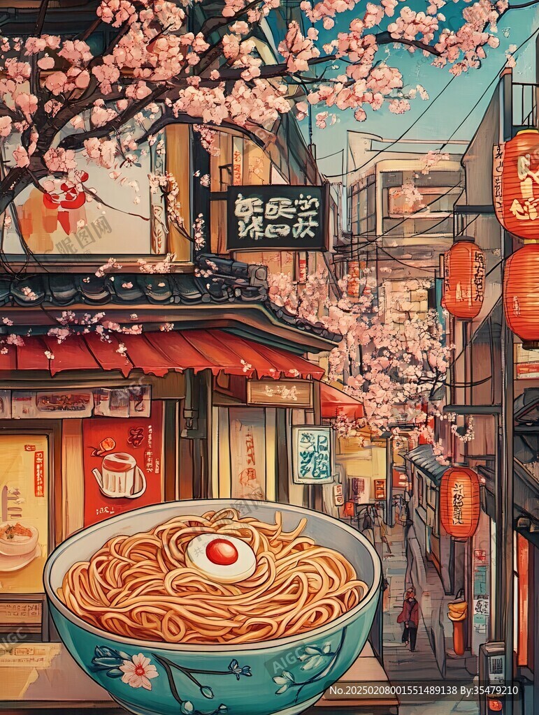拉面馆插画