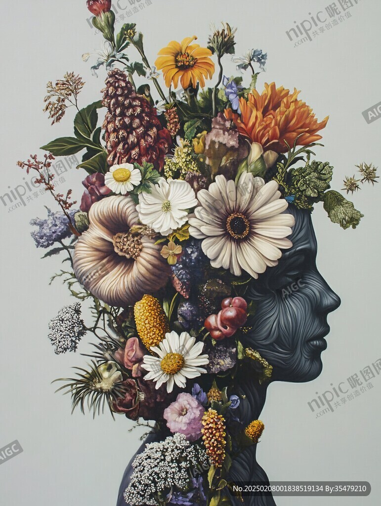 人头花艺造型