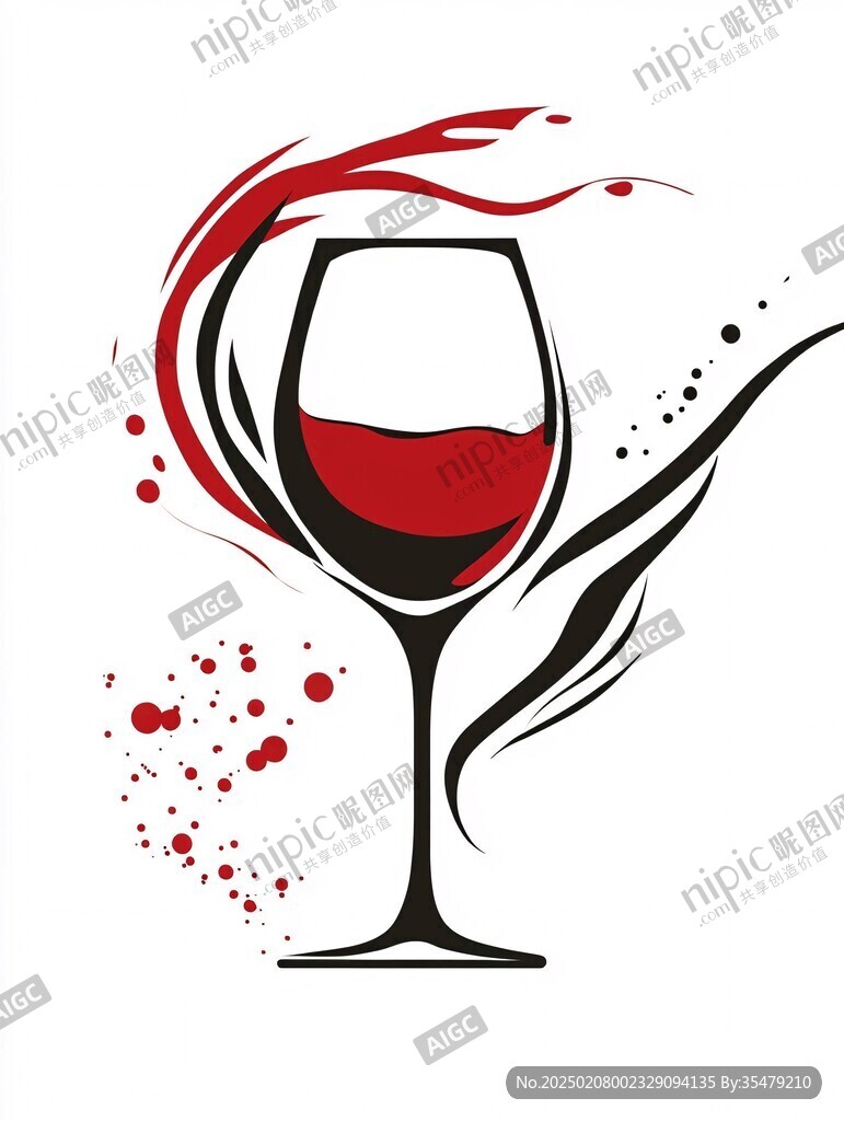 红酒杯设计logo