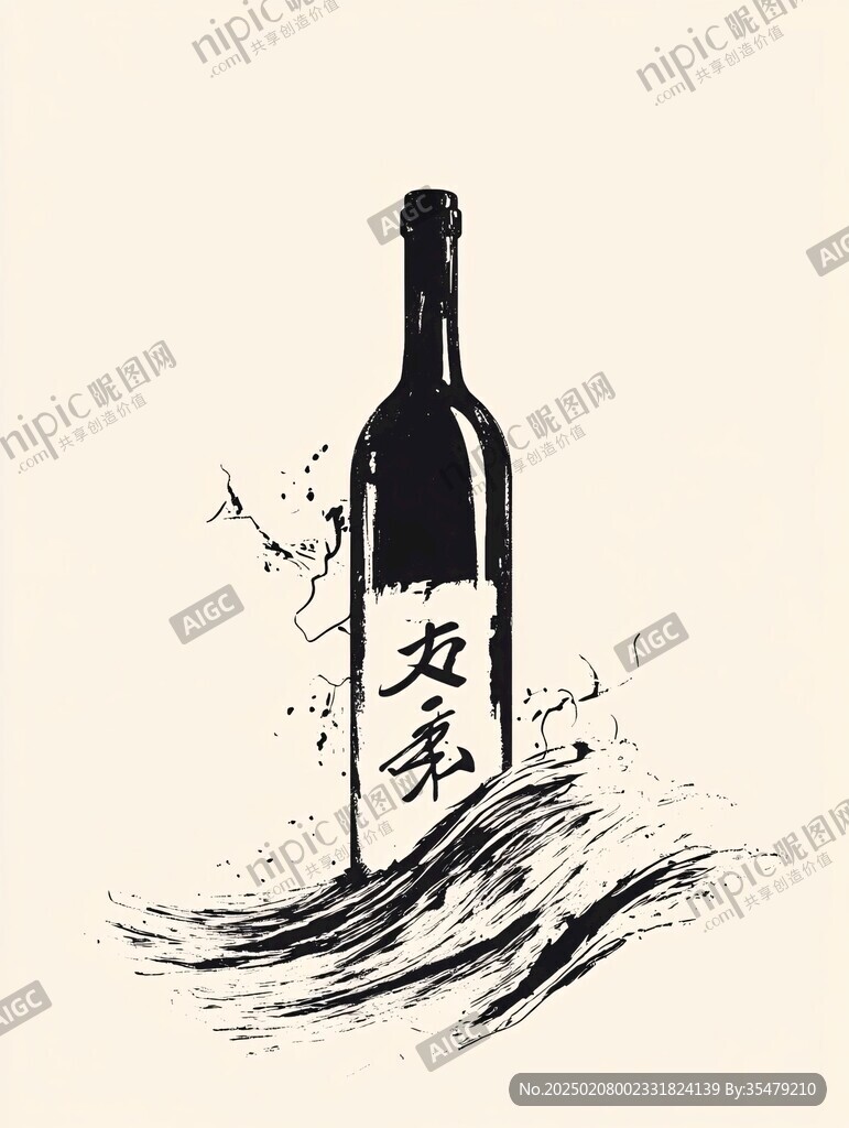 酒瓶插画