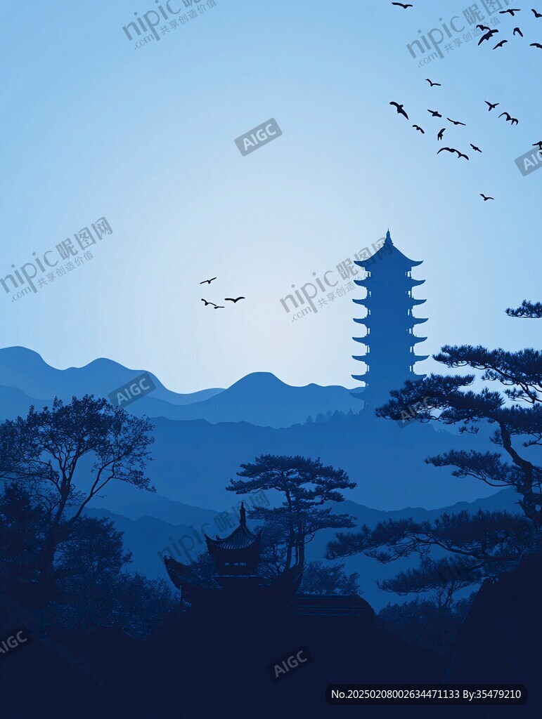 黄鹤楼插画