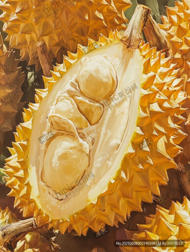 金枕头榴莲插画