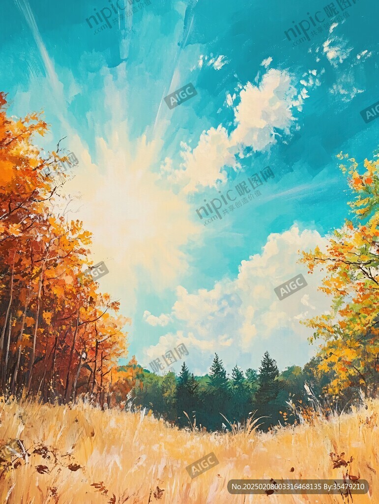 秋高气爽插画