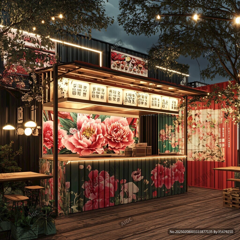 网红夜市门店招牌摆摊