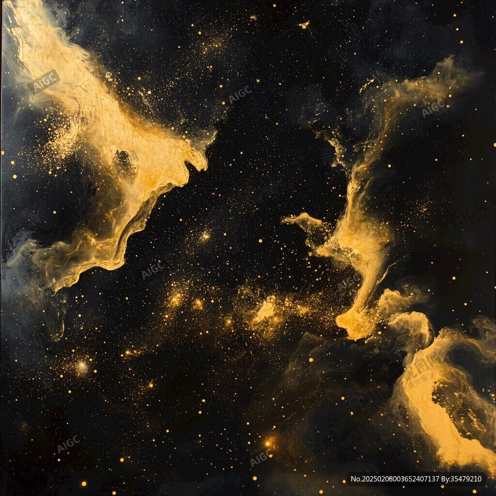 金色星云装饰画