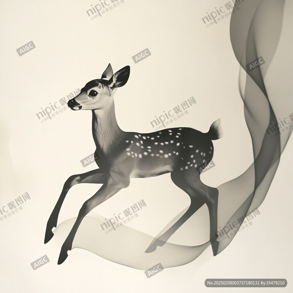鹿包装插画