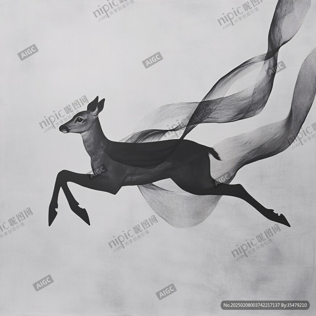 抽象飞鹿