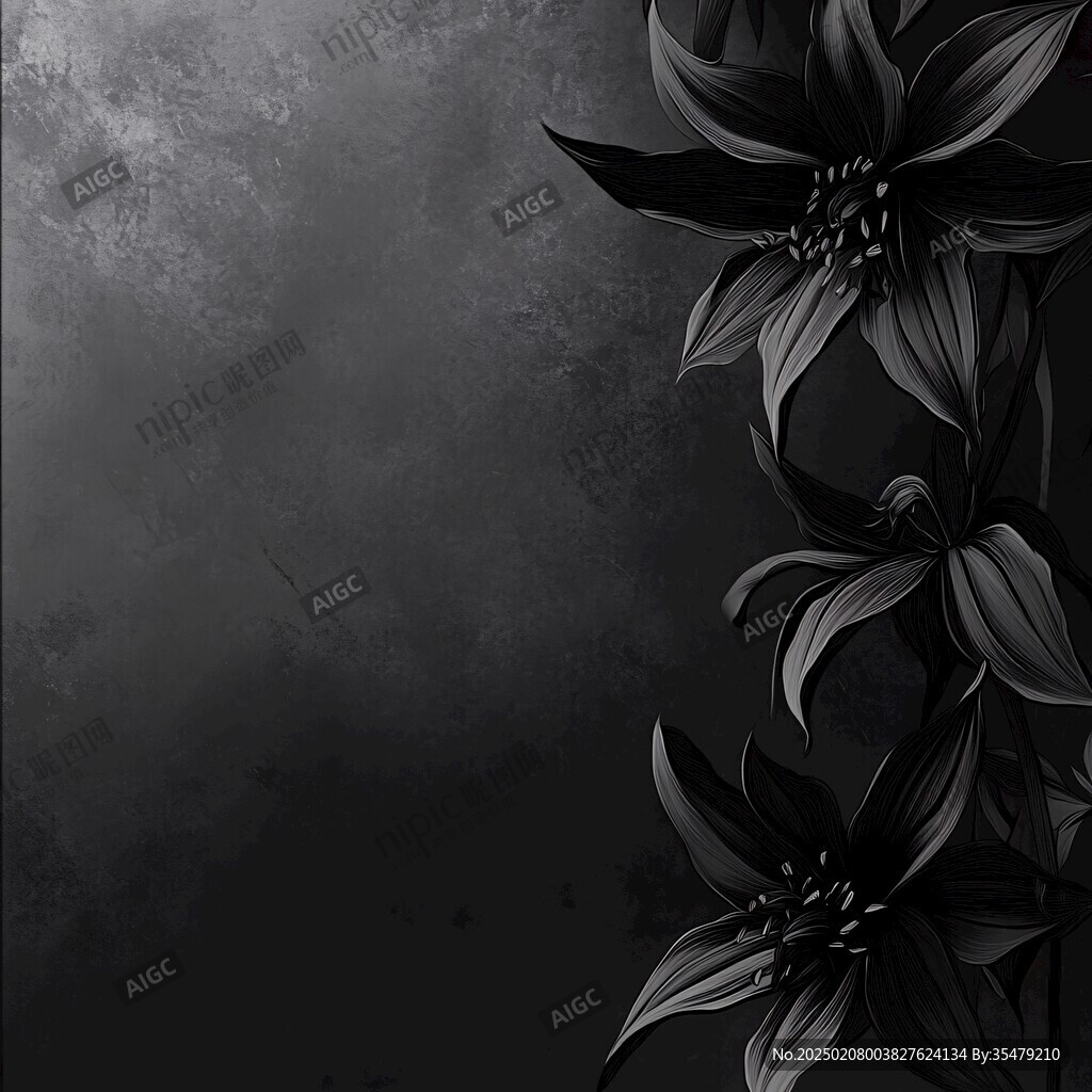 黑白百合花