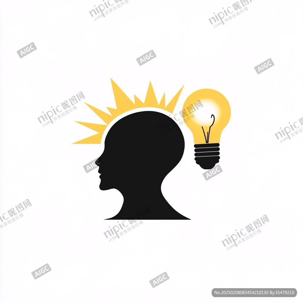 人头灯泡logo