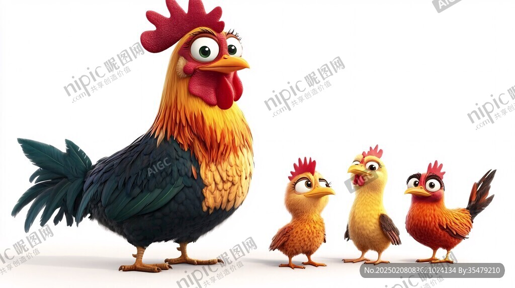 功夫卡通鸡形象