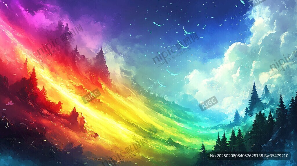 彩虹天气背景