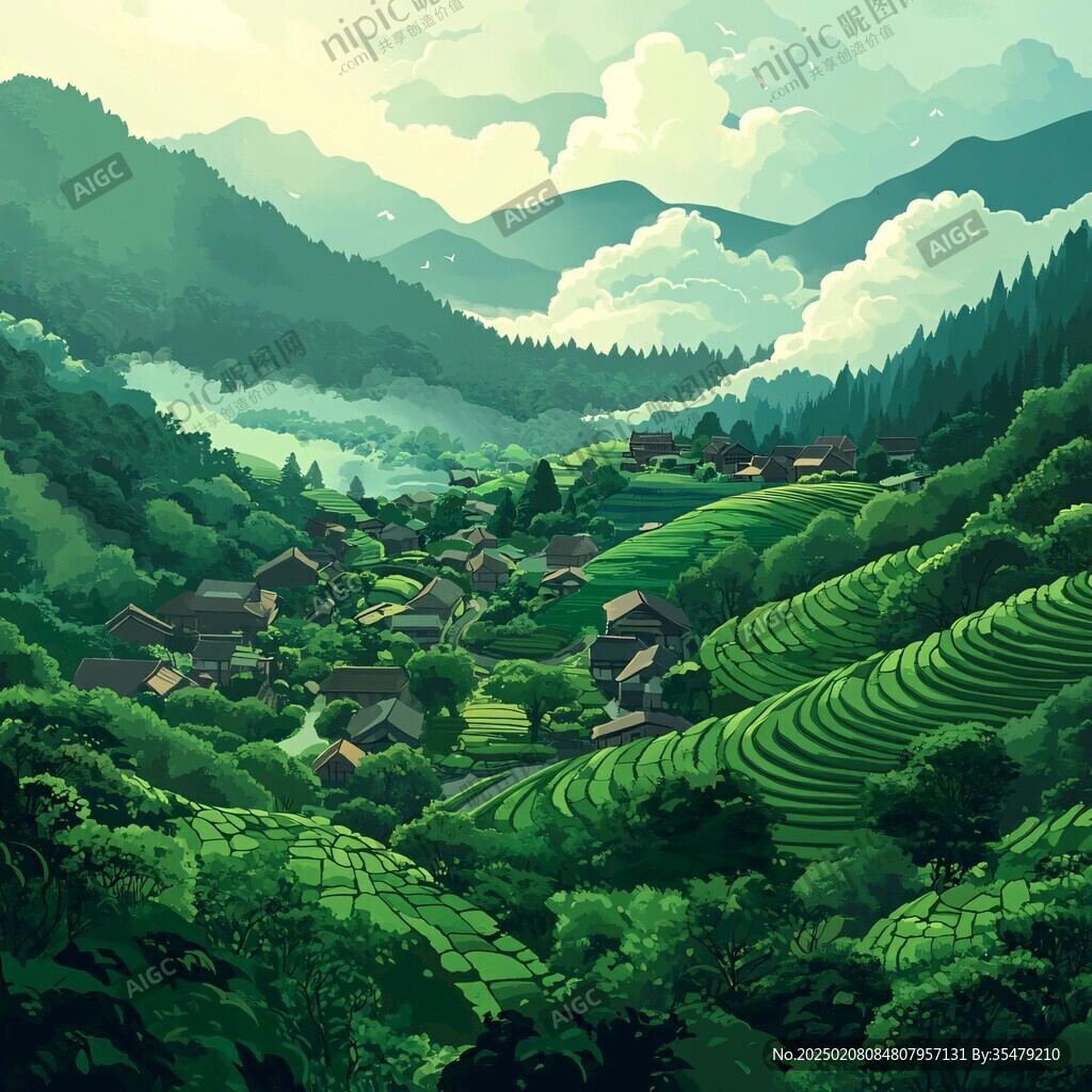 山村插画