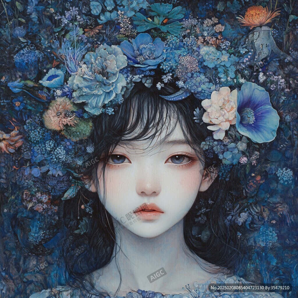 唯美少女与花系列