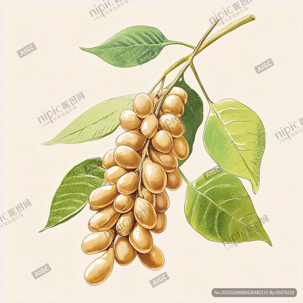 手绘黄豆素材