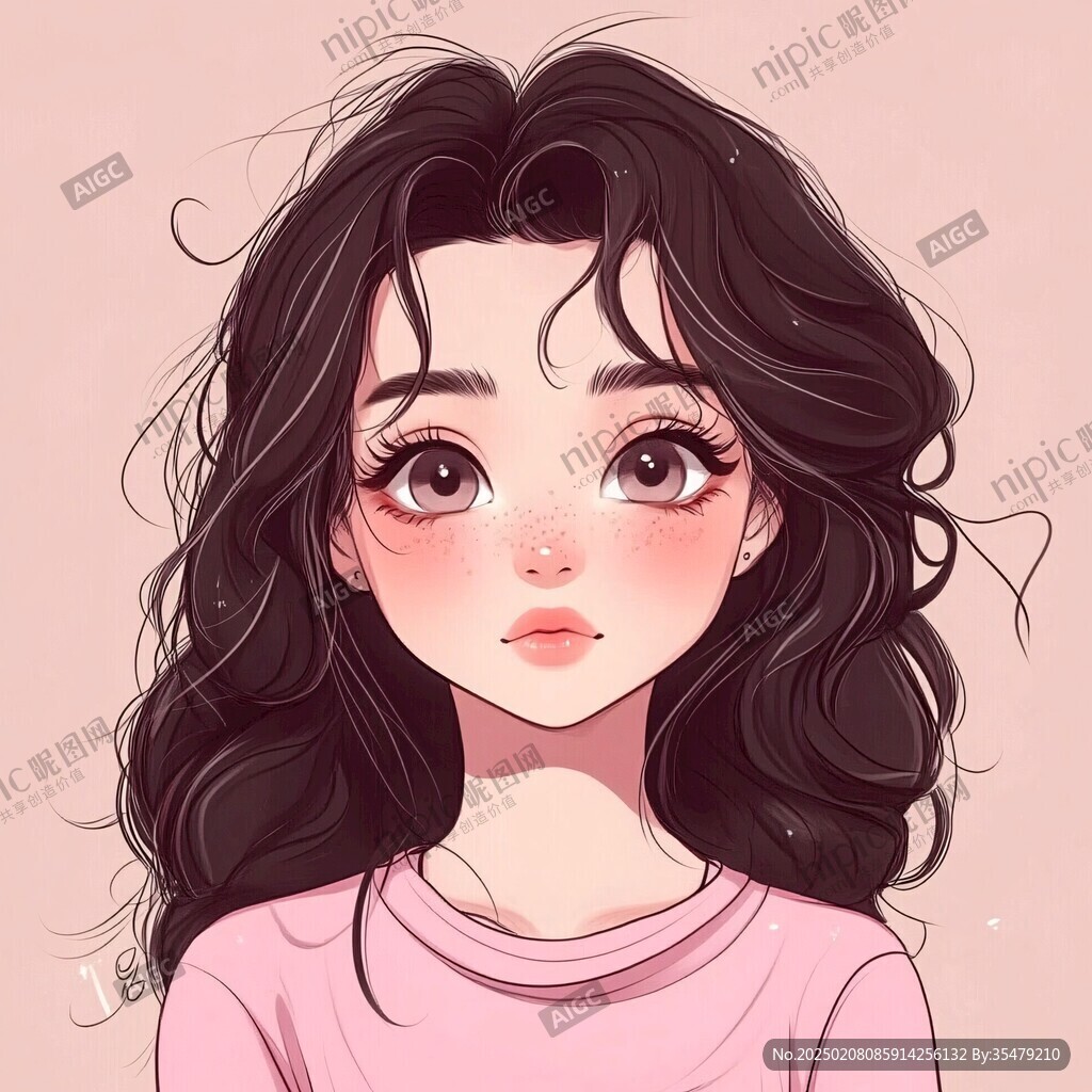 女孩插画头像