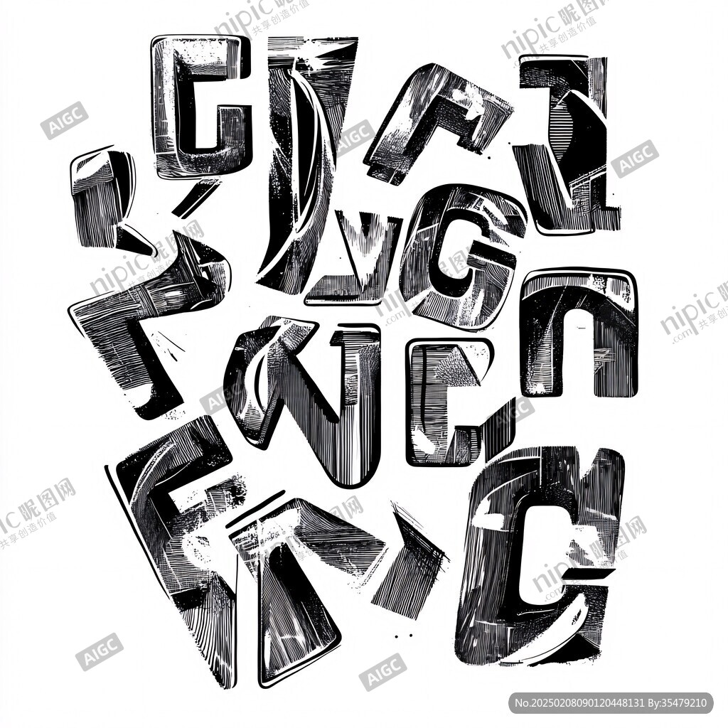 手绘字母设计图