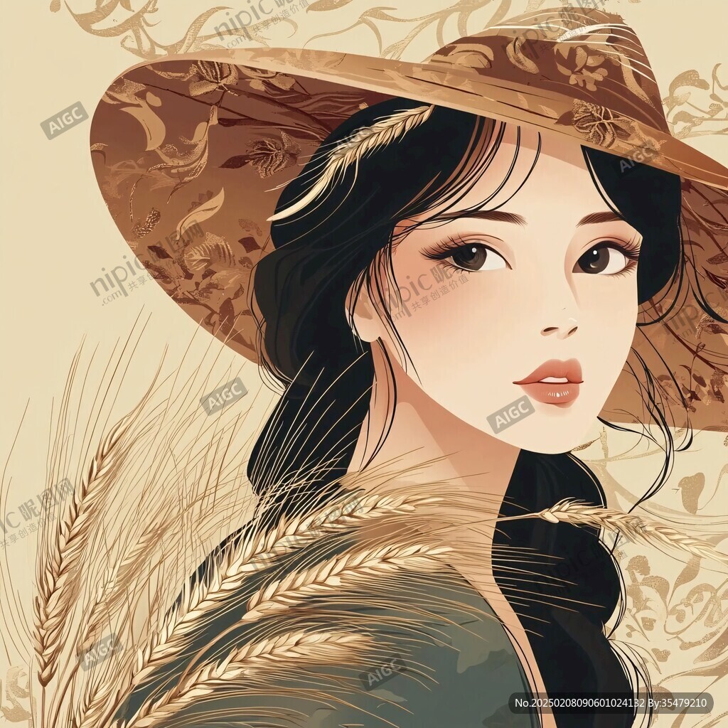 农家女插画
