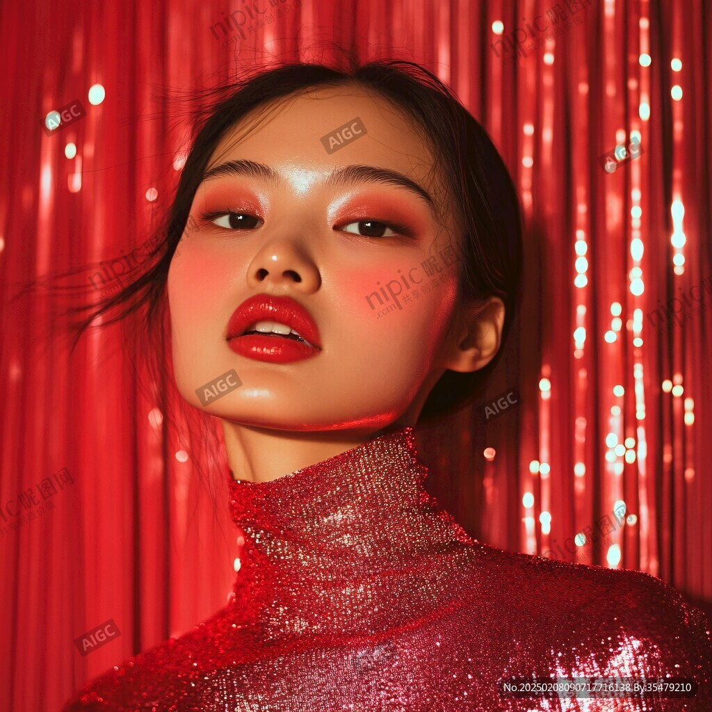 玫瑰红玫瑰色妆容