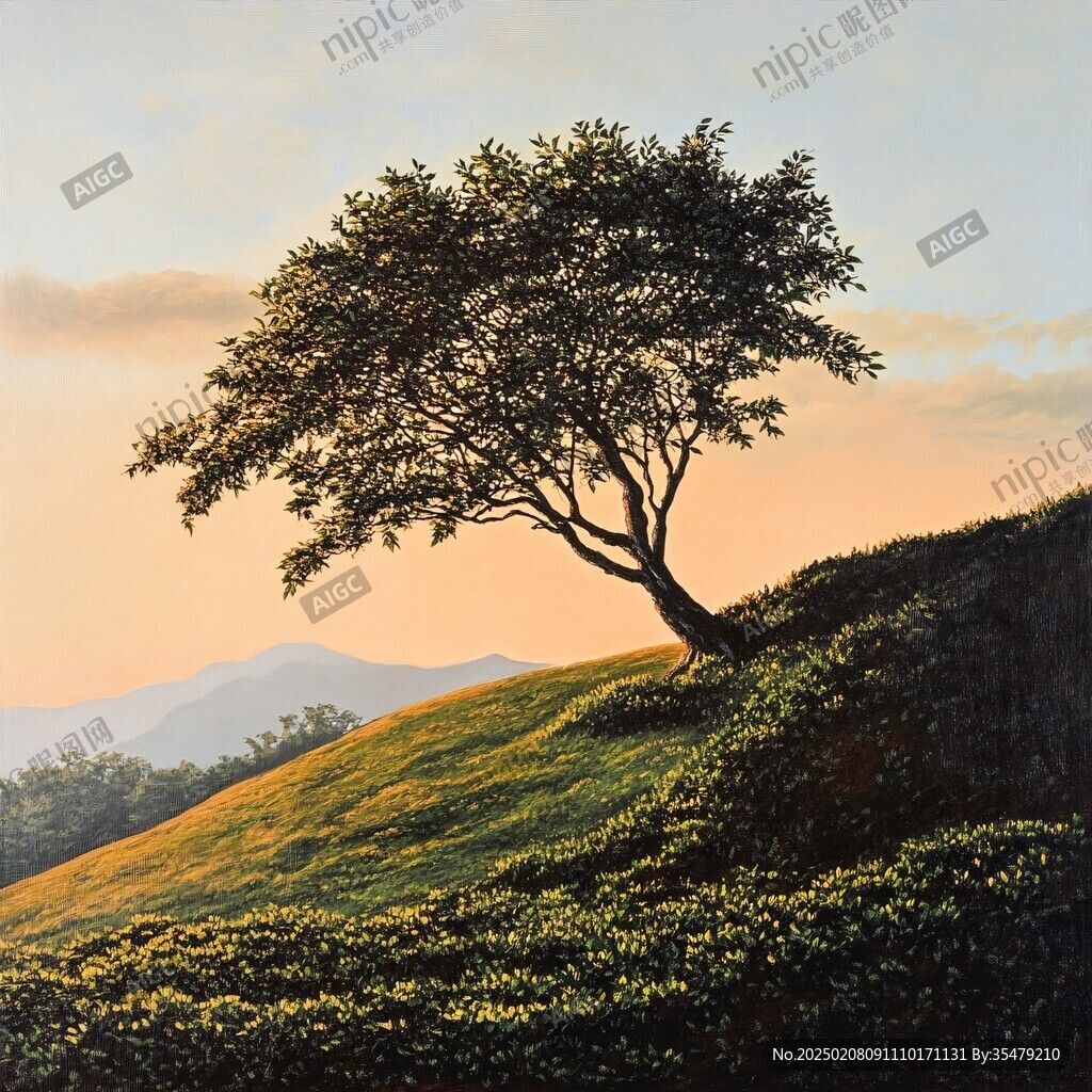 大树油画