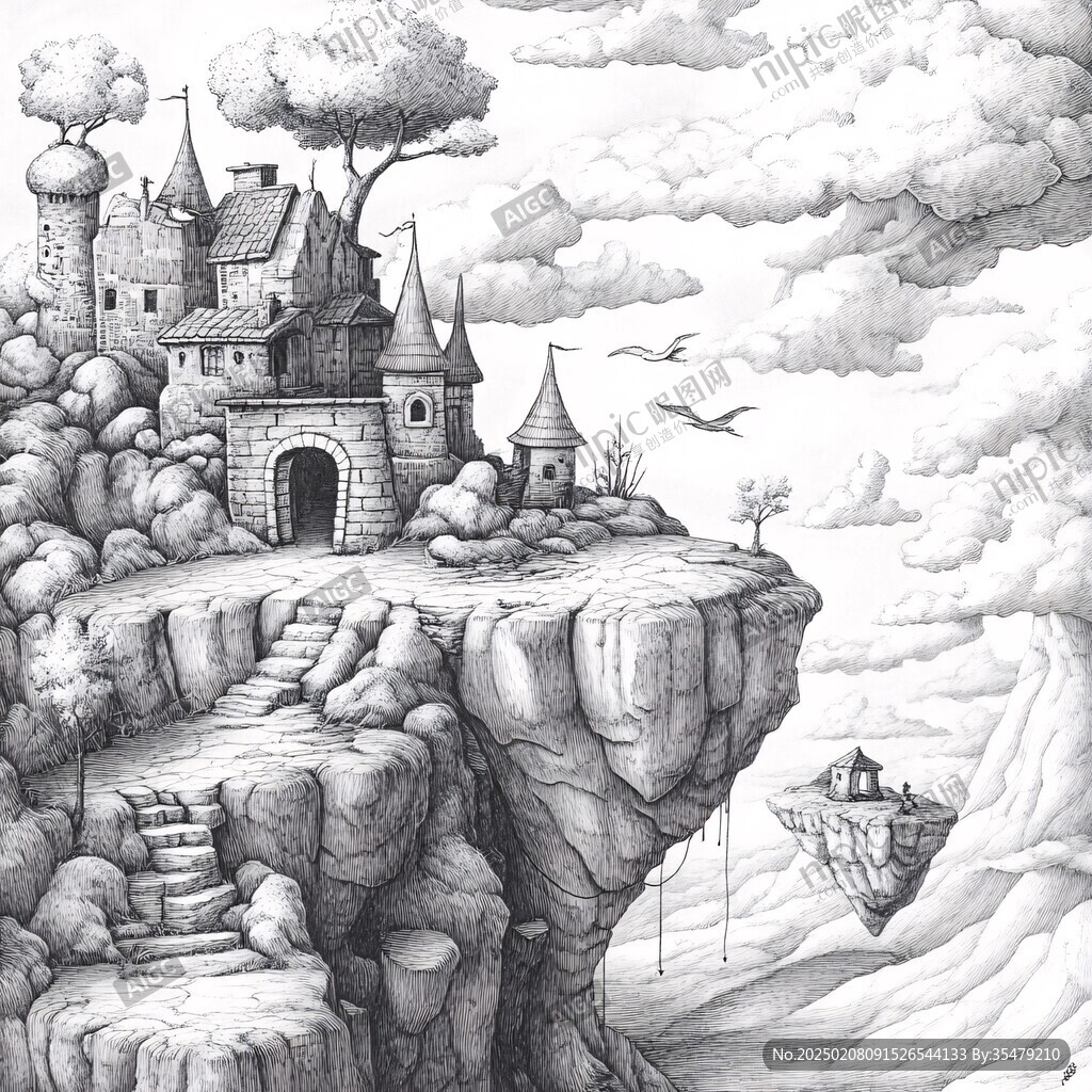 梦幻城堡插画