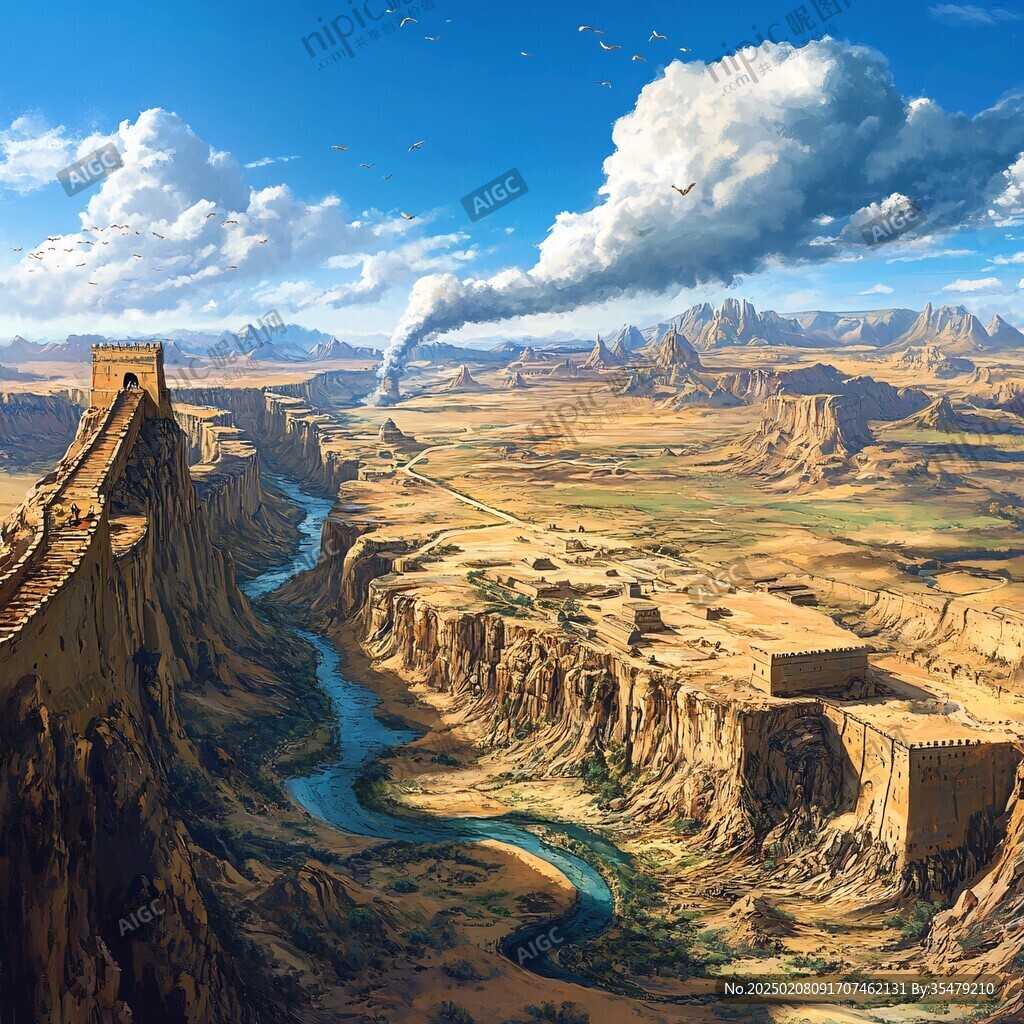 黄河流域插画