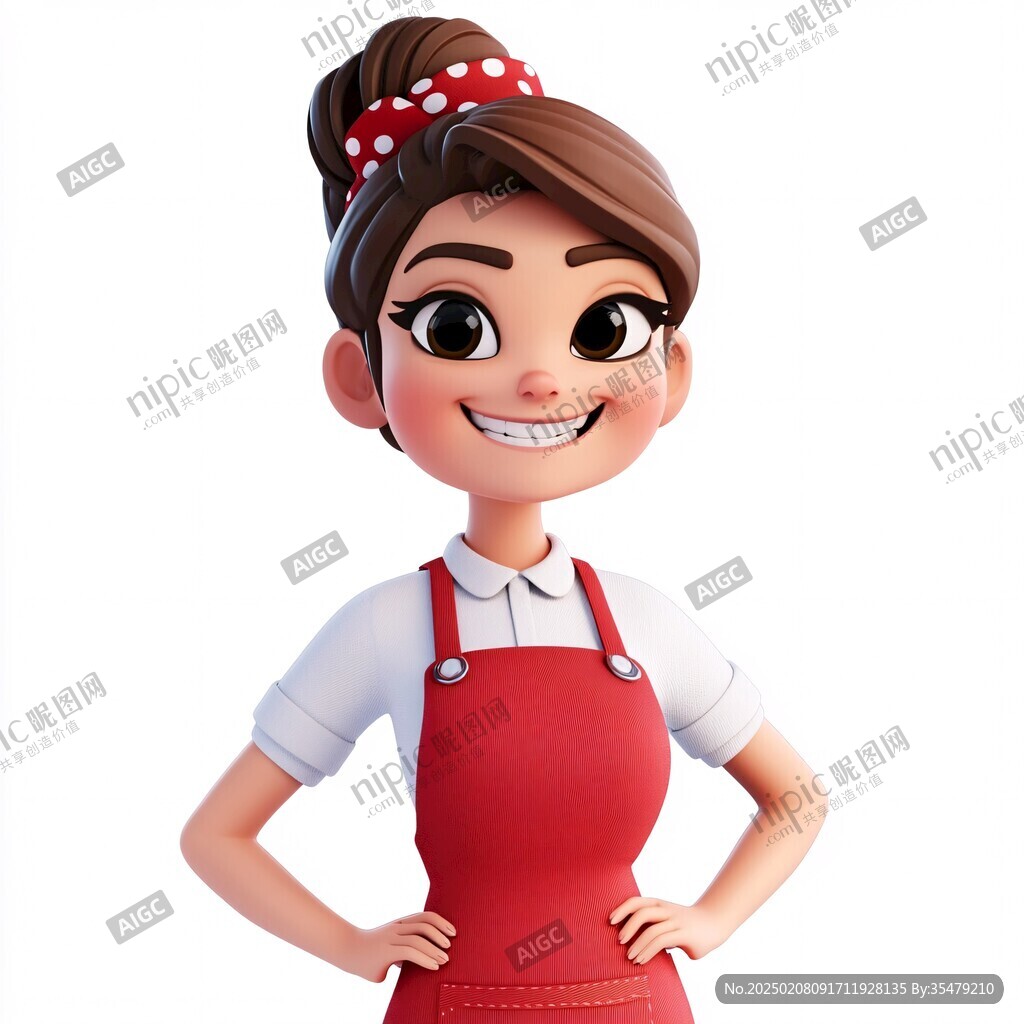 卡通店小二服务员