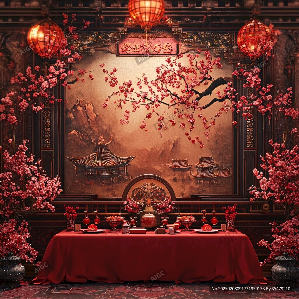 中式直播背景
