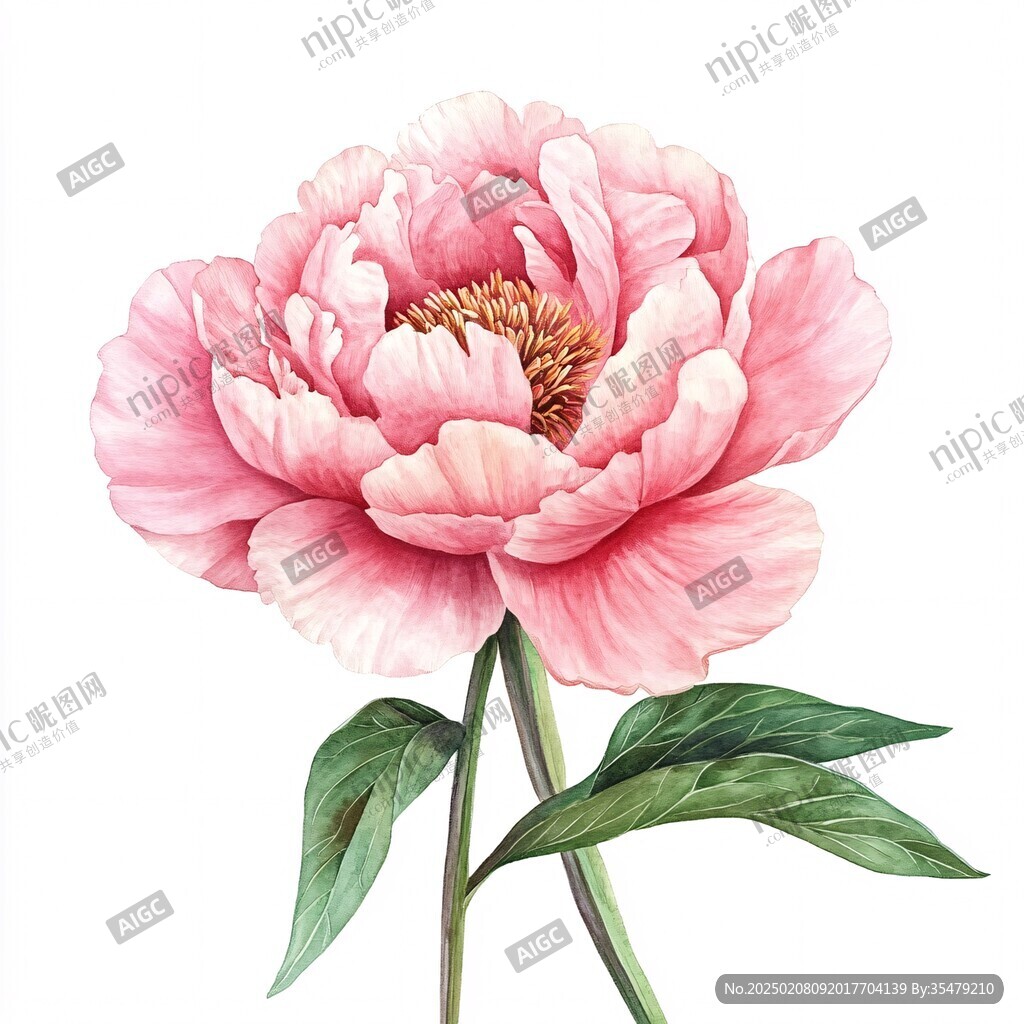 芍药花手绘