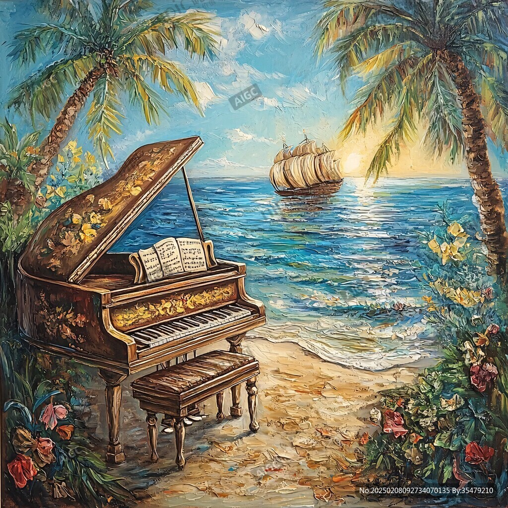欧美手绘海景油画