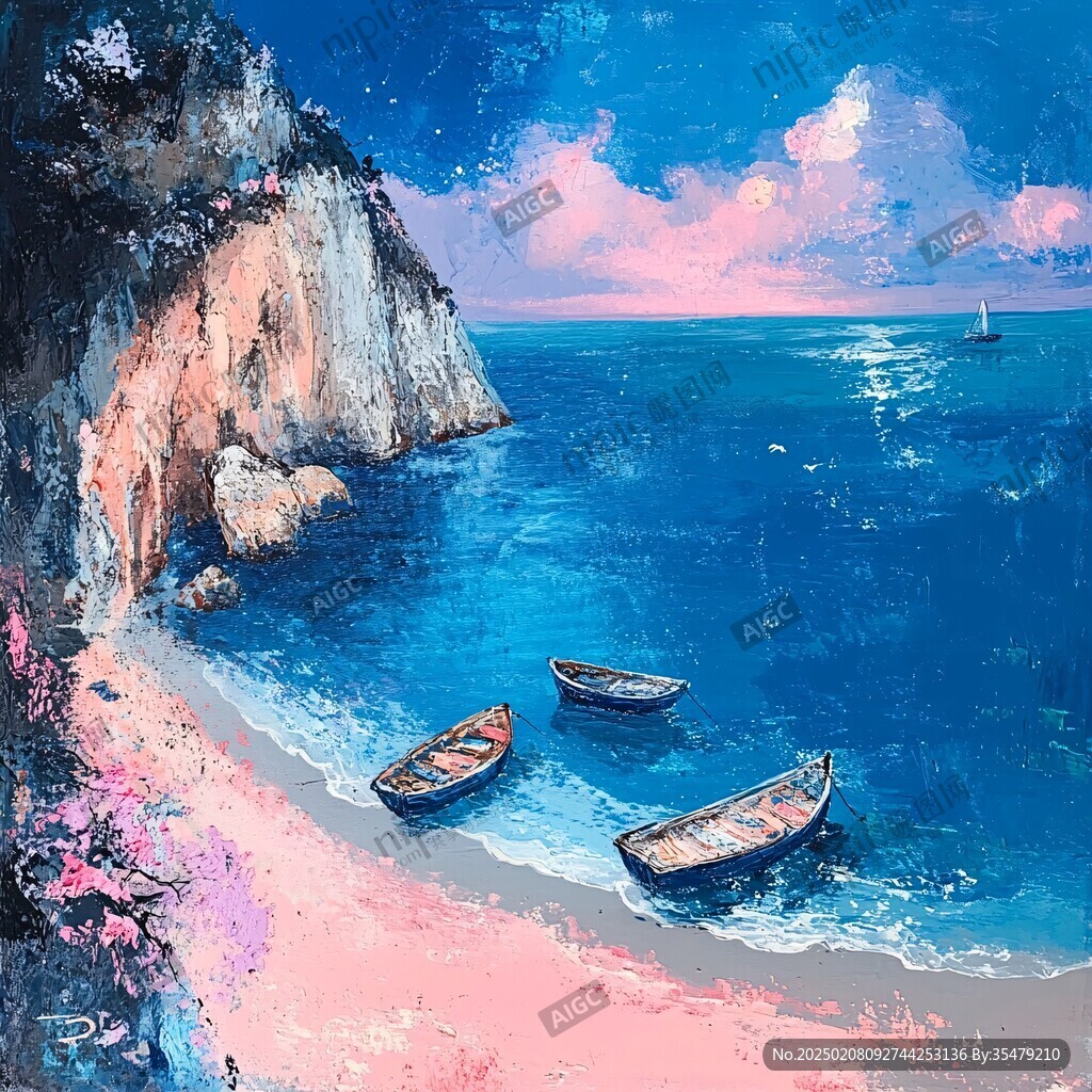 小船油画
