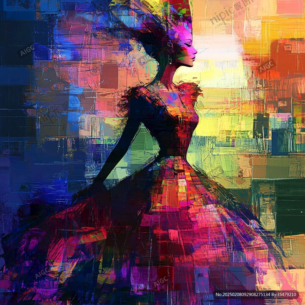 抽象美女装饰画