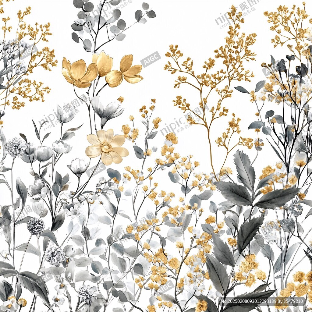 现代植物花草图案