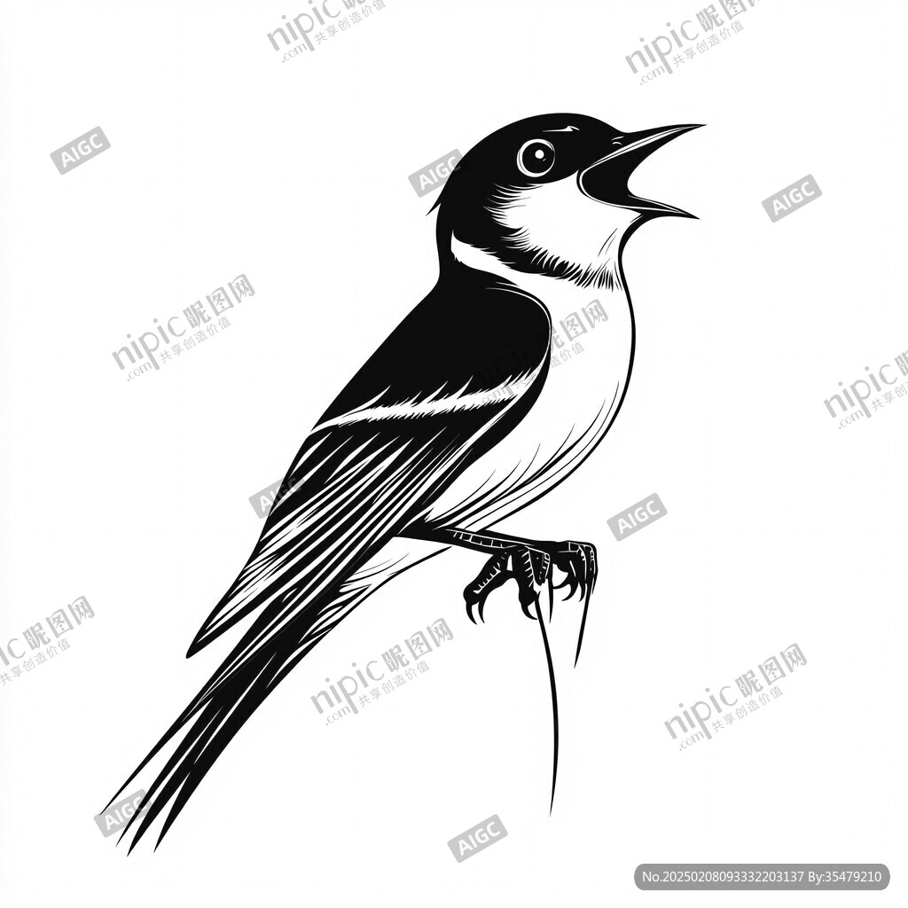 白描喜鹊