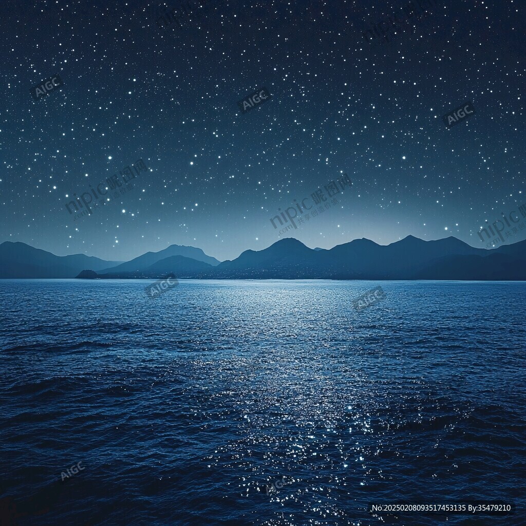 星光璀璨的水面