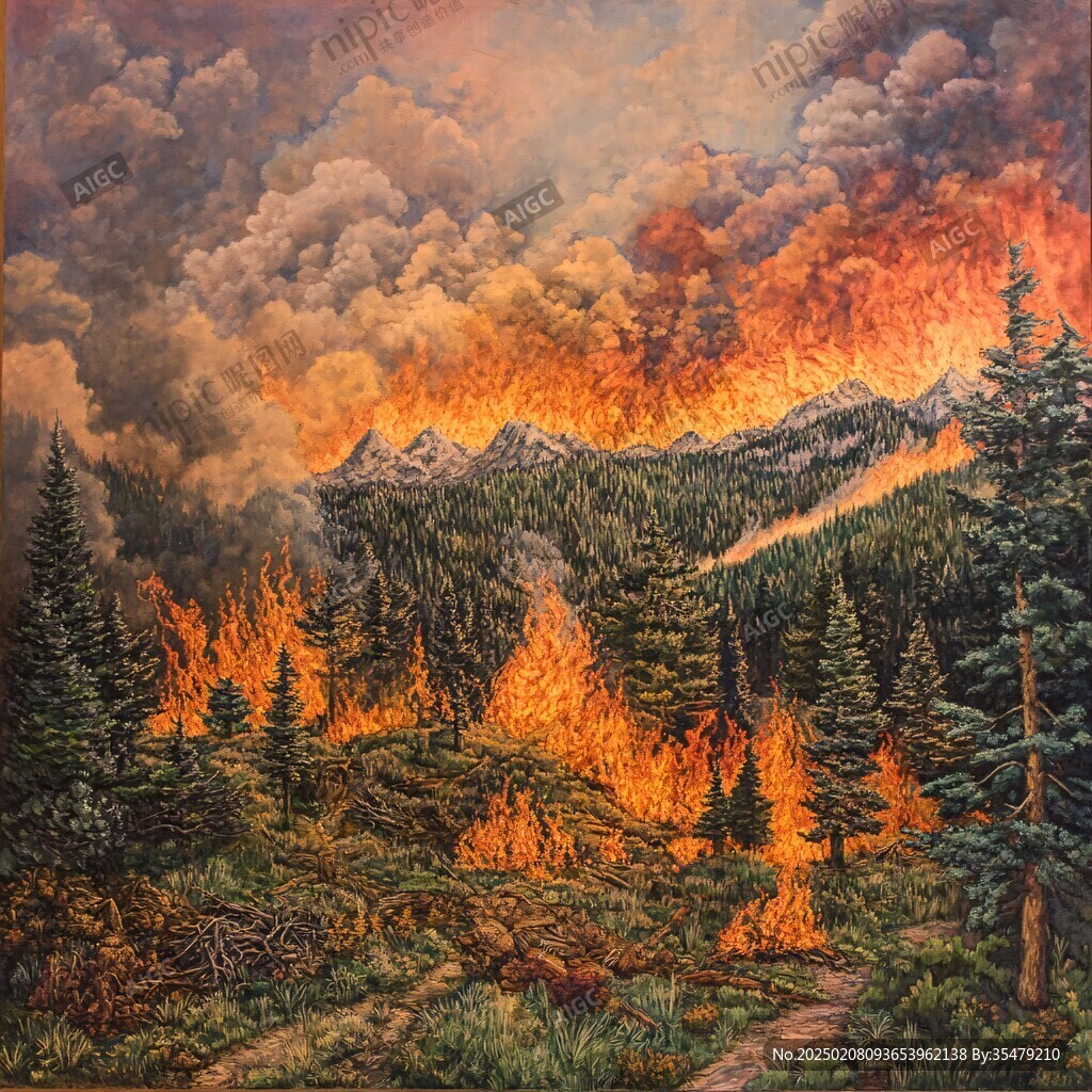 森林油画绘画